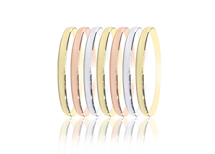 14Kt Tri Color Rose Gold,Yellow Gold,White Gold Bangle